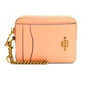 NEW NEW AUTHENTIC COACH ZIP CHAIN HELD WALLET THAT CLIPS INTO ANY BAG BEAUTIFUL